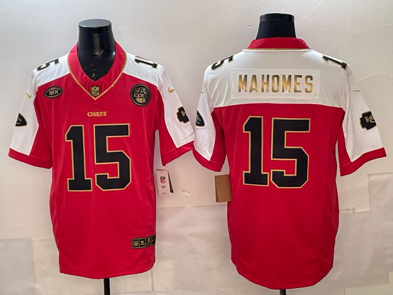 Men 2025 Nike Kansas City Chiefs #15 Mahomes Red 3th generation Limited NFL Jersey 042